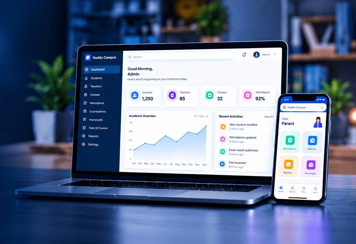 Guddu Campus education management dashboard
